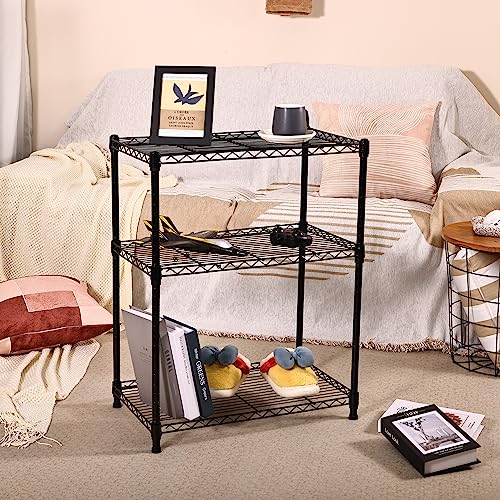 Black Steel Adjustable Storage Shelving Unit Q925056