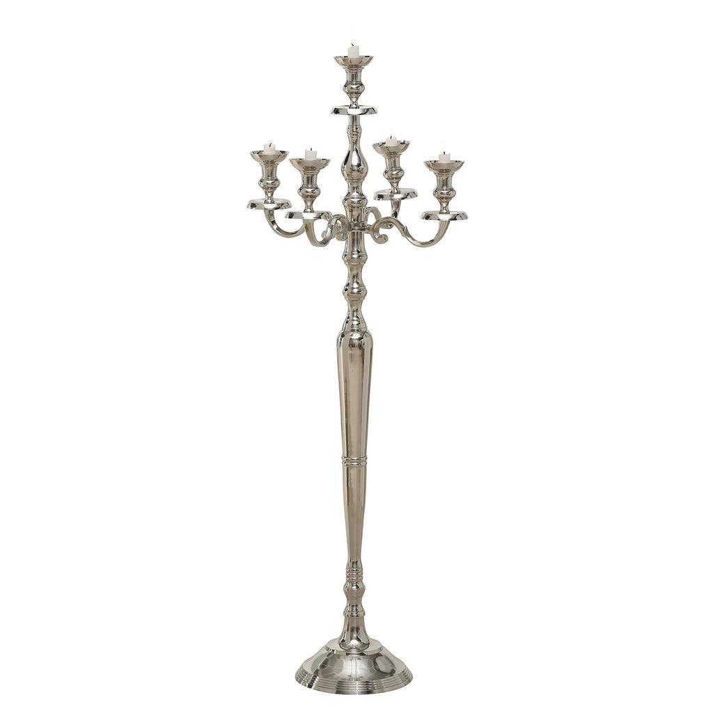 Tall Five Candle Silver Candelabra A5592