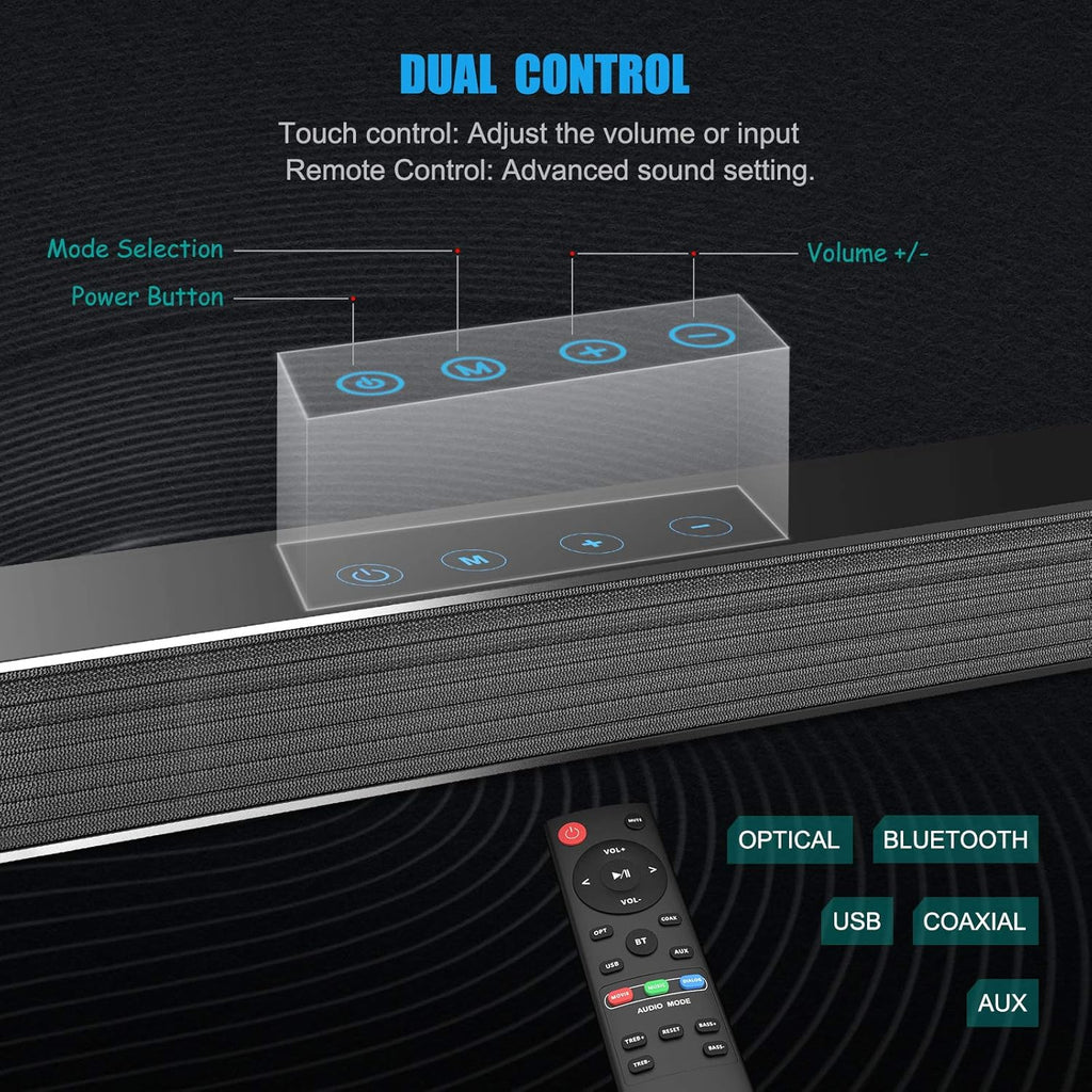 27 Inch Bluetooth Sound Bar with Subwoofer V797533