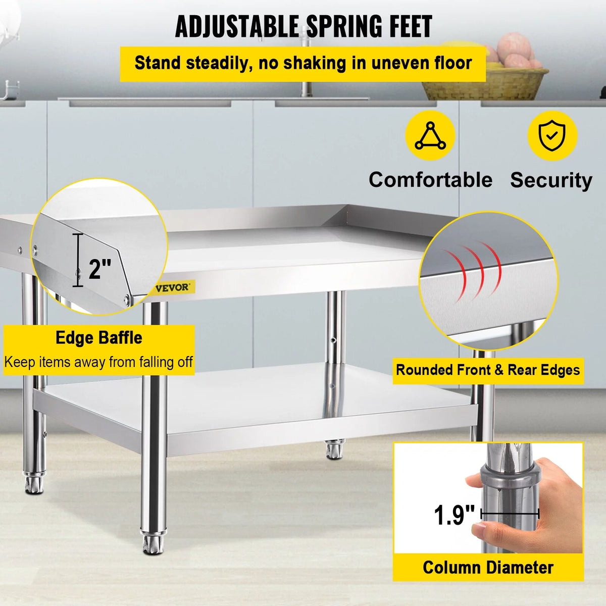 Stainless Steel Grill Table with Undershelf 60*30*24 Inch K836169