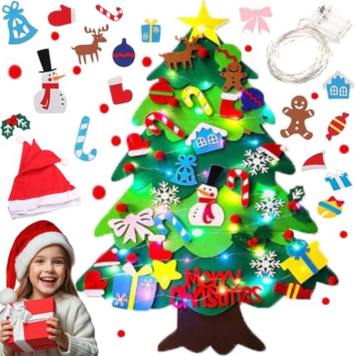 Felt Christmas Tree Set with Lights W820
