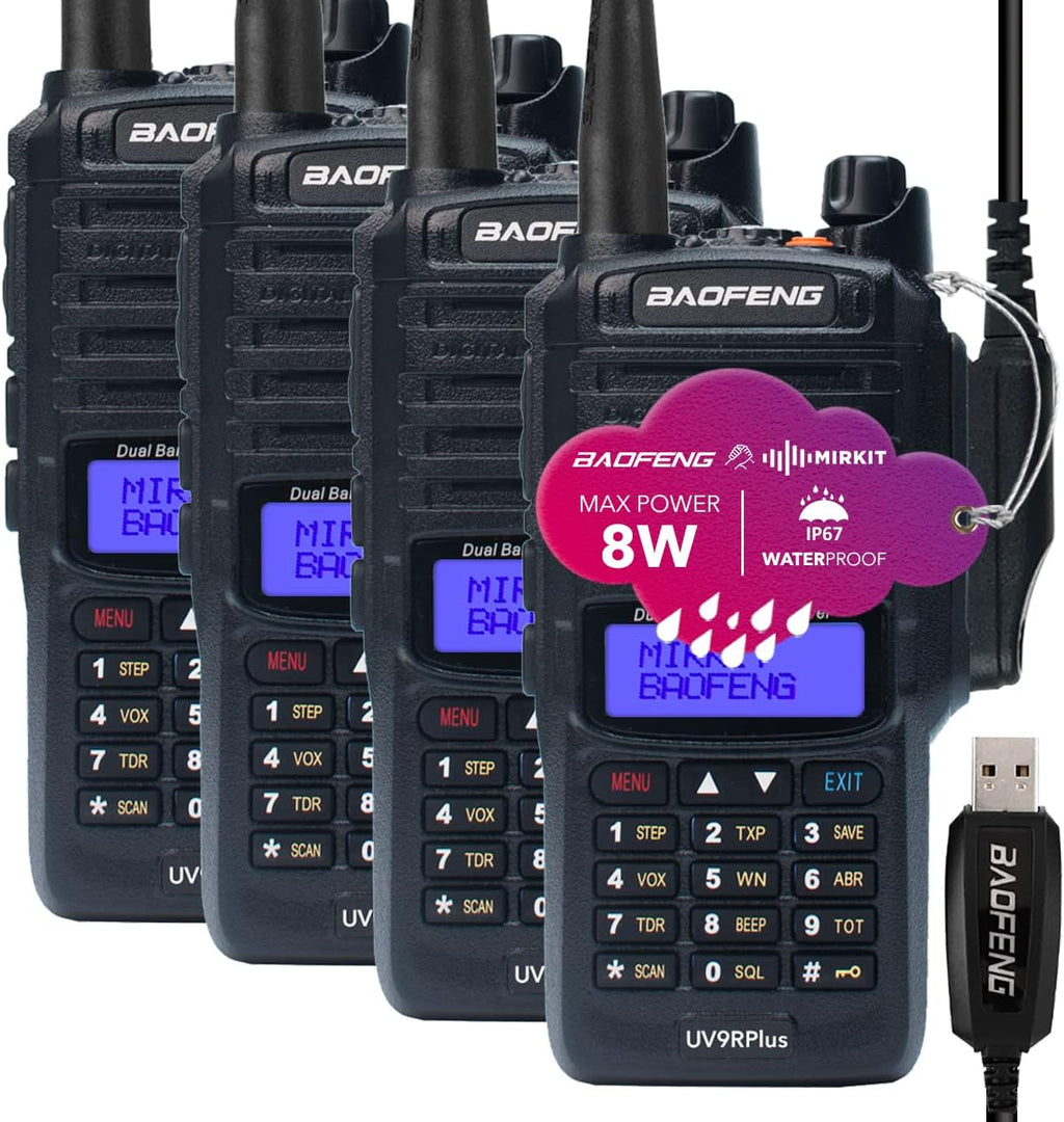2 Way Radio with USB Programming Cable, 2200mAh Battery, Mic & Earpiece, Pack of 2 N789