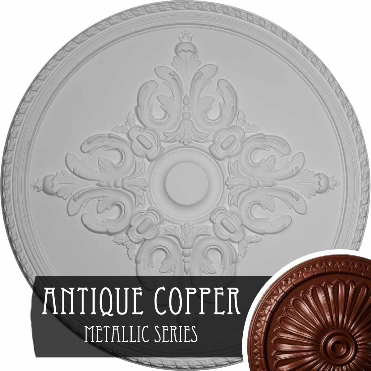 Hand-Painted Polished Copper Ceiling Medallion V650