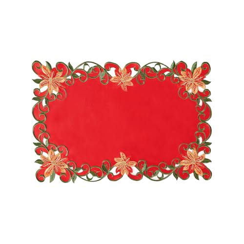 Embroidered Christmas Table Runner 15x87 Inch G2041