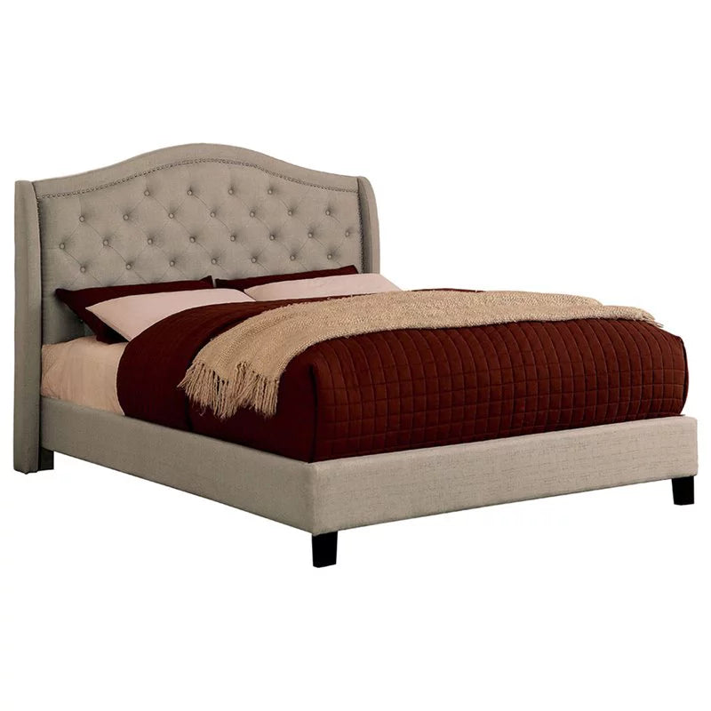 Warm Gray Tufted California King Bed Y8138