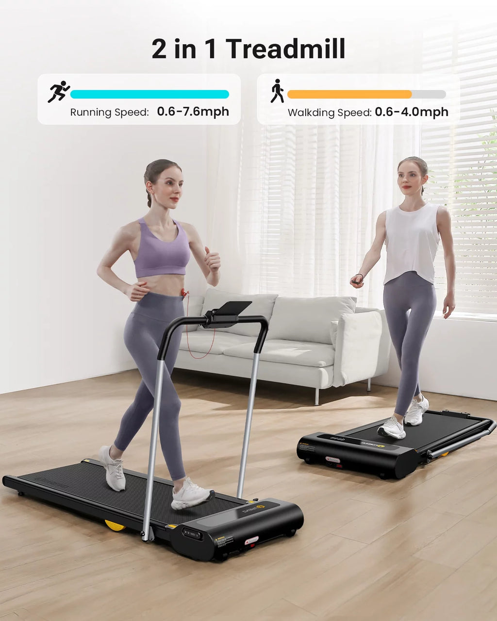 2 in 1 Folding Treadmill 2.5HP N613015