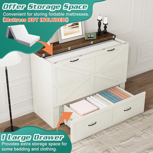 Full Size Black Wood Murphy Chest Bed with Drawer N8651