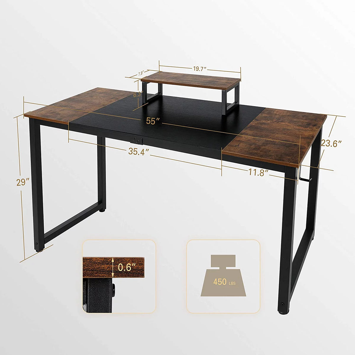 Computer Desk with Monitor Stand U9930