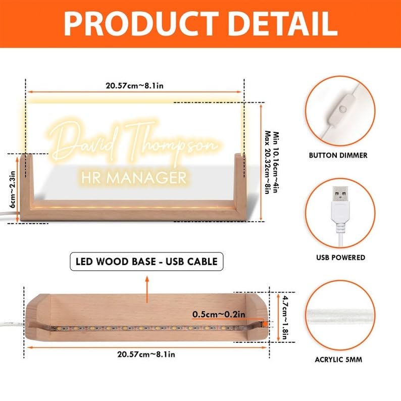 Teacher Desk Name Acrylic LED Light P5979