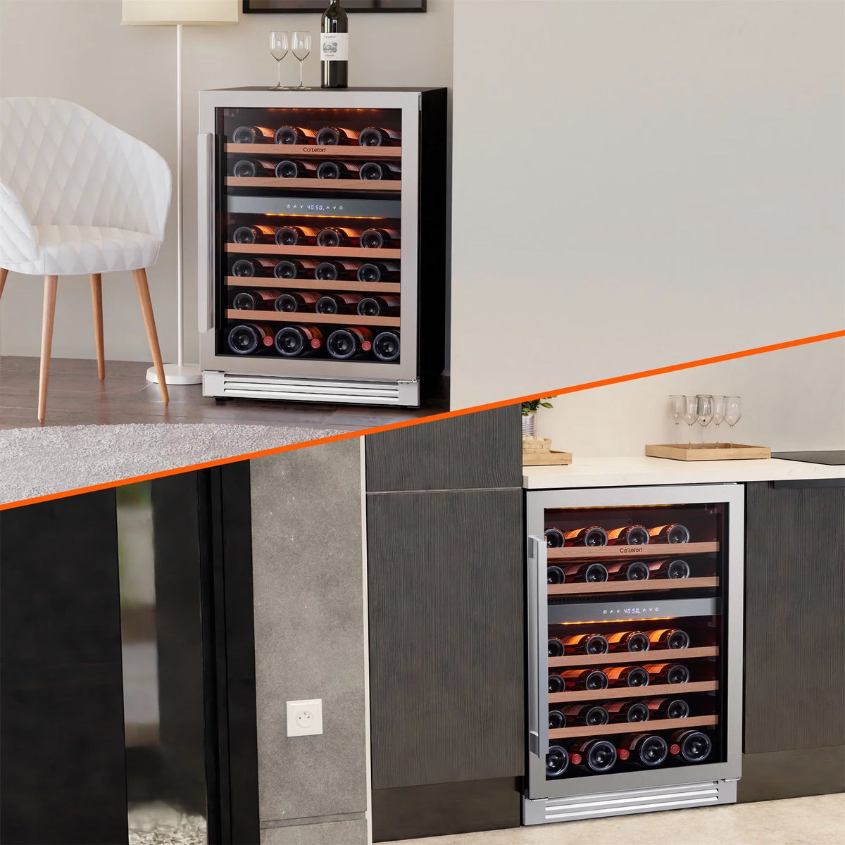 24 Inch 46 Bottle Dual Zone Wine Cooler Refrigerator H377553