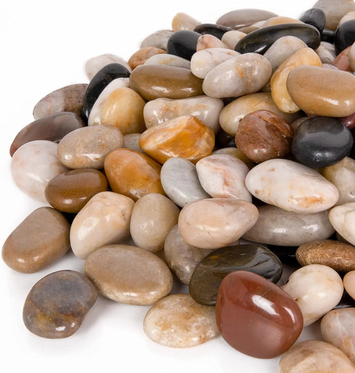 15 Pounds Polished River Rocks 1 to 1 3/4 Inch B3146