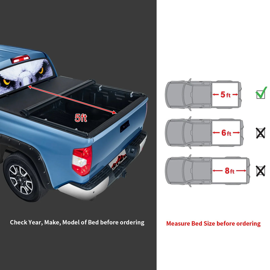 5ft Soft Tri Fold Truck Tonneau Cover L6264