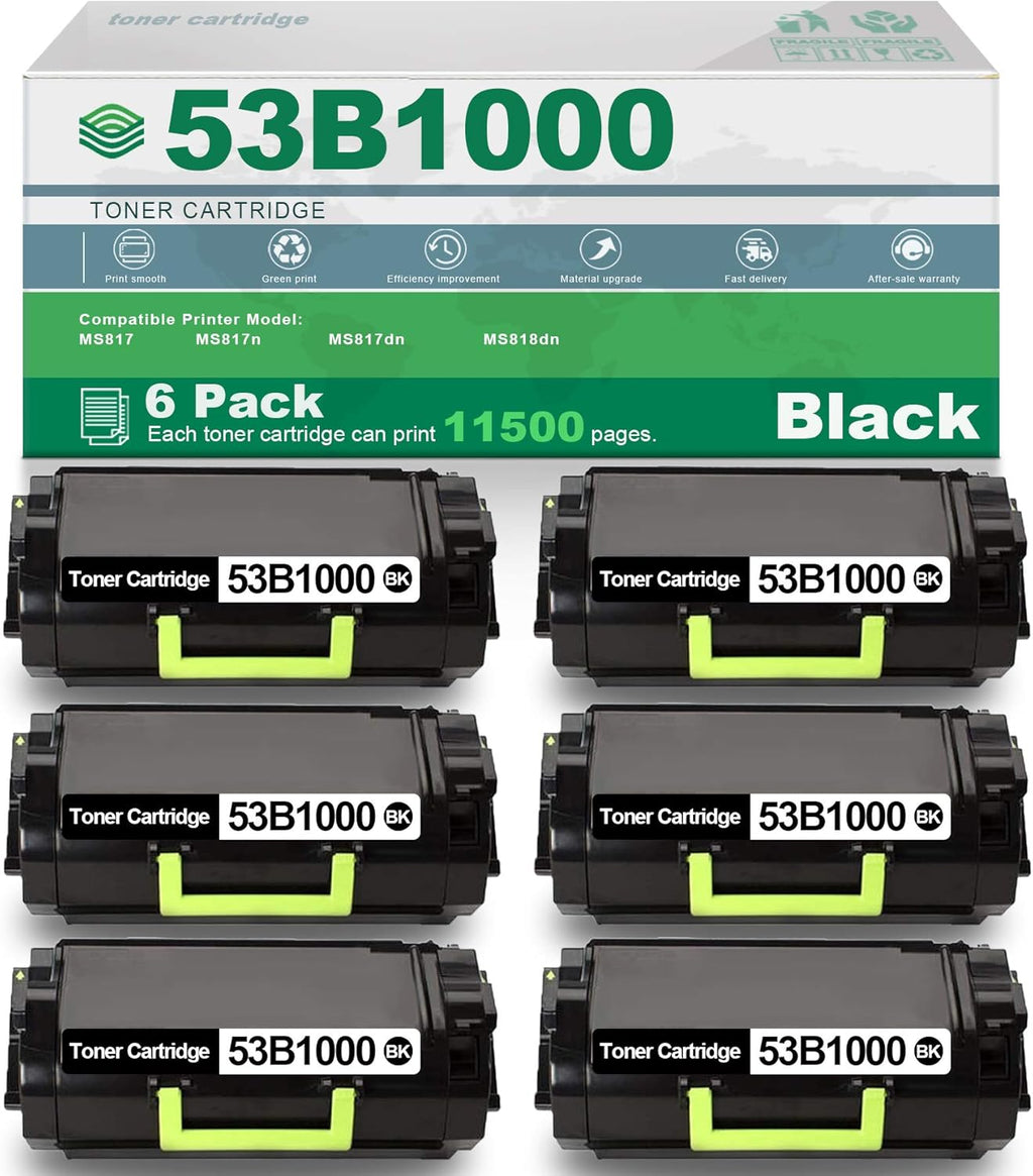 6 Pack Black High Yield Toner Cartridge N238896