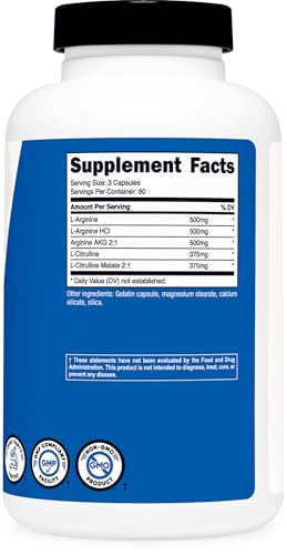 2250mg Nitric Oxide Booster, 180 Capsules Y74490