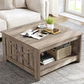 Brown Square Coffee Table with Storage Y270869