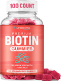 Biotin 10000mcg Chewable Supplement, 100 Count Vegan Gummies W496
