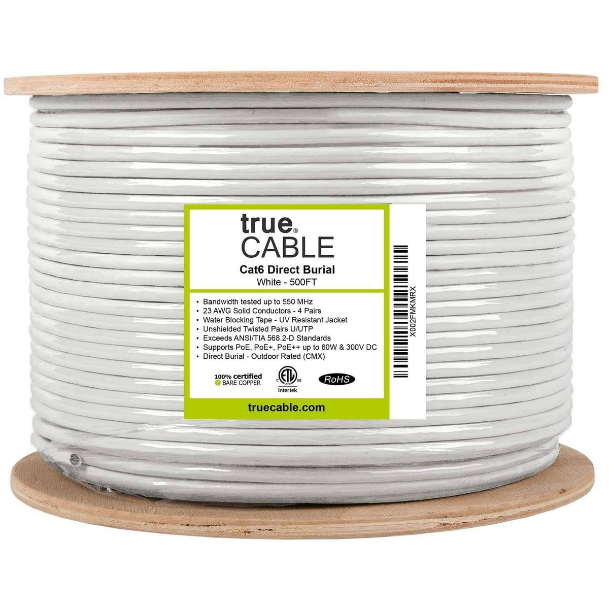 Cat6 Direct Burial Unshielded White 500ft E922792