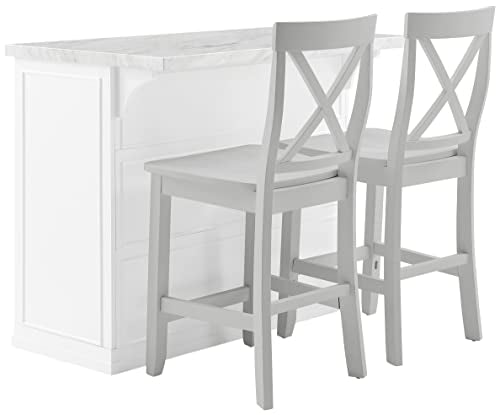 White Faux Marble Top Kitchen Island I9919