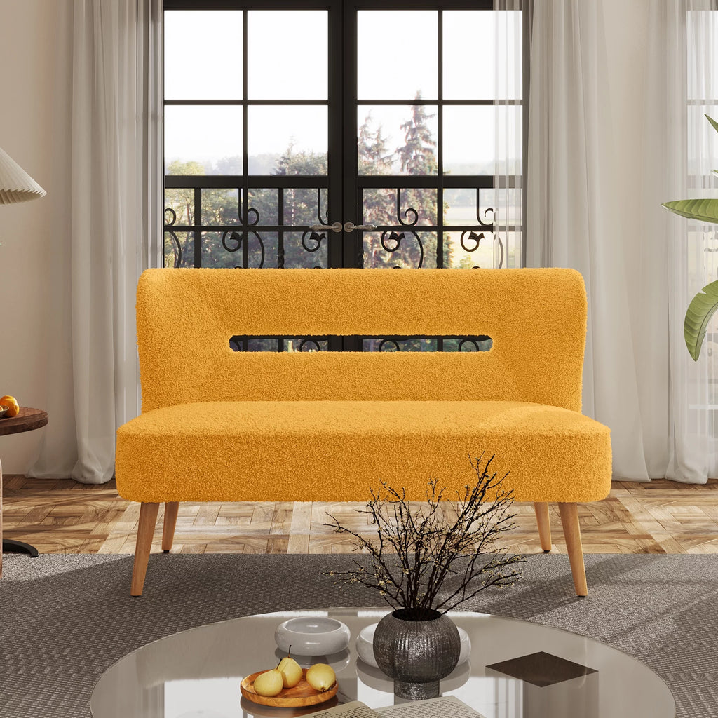 Cream Sherpa Loveseat Accent Chair P929927