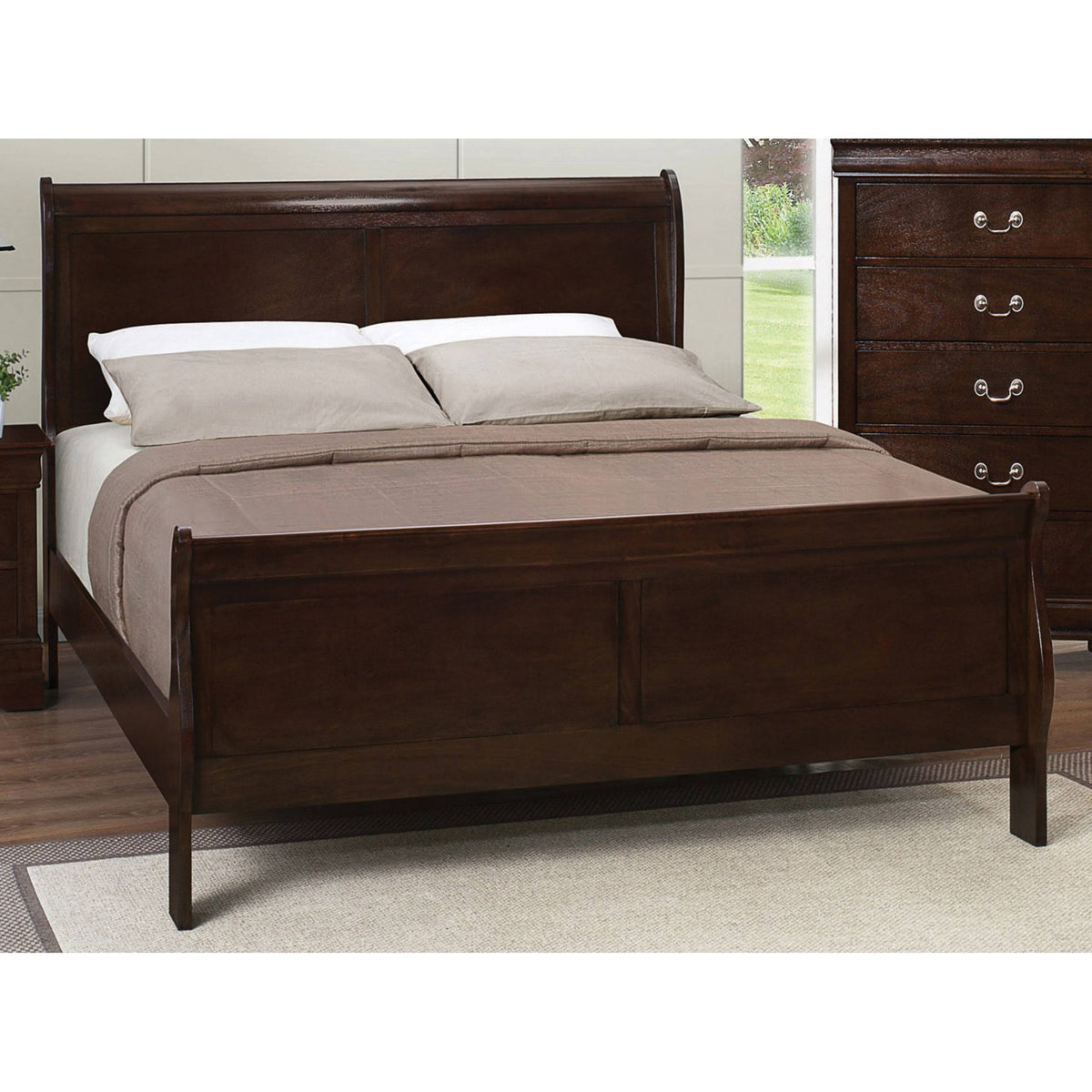 Twin Sleigh Bed Cappuccino O796