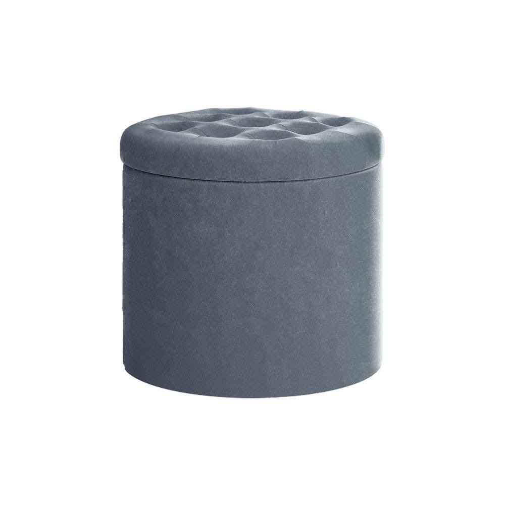 Gray Tweed Storage Ottoman N76354