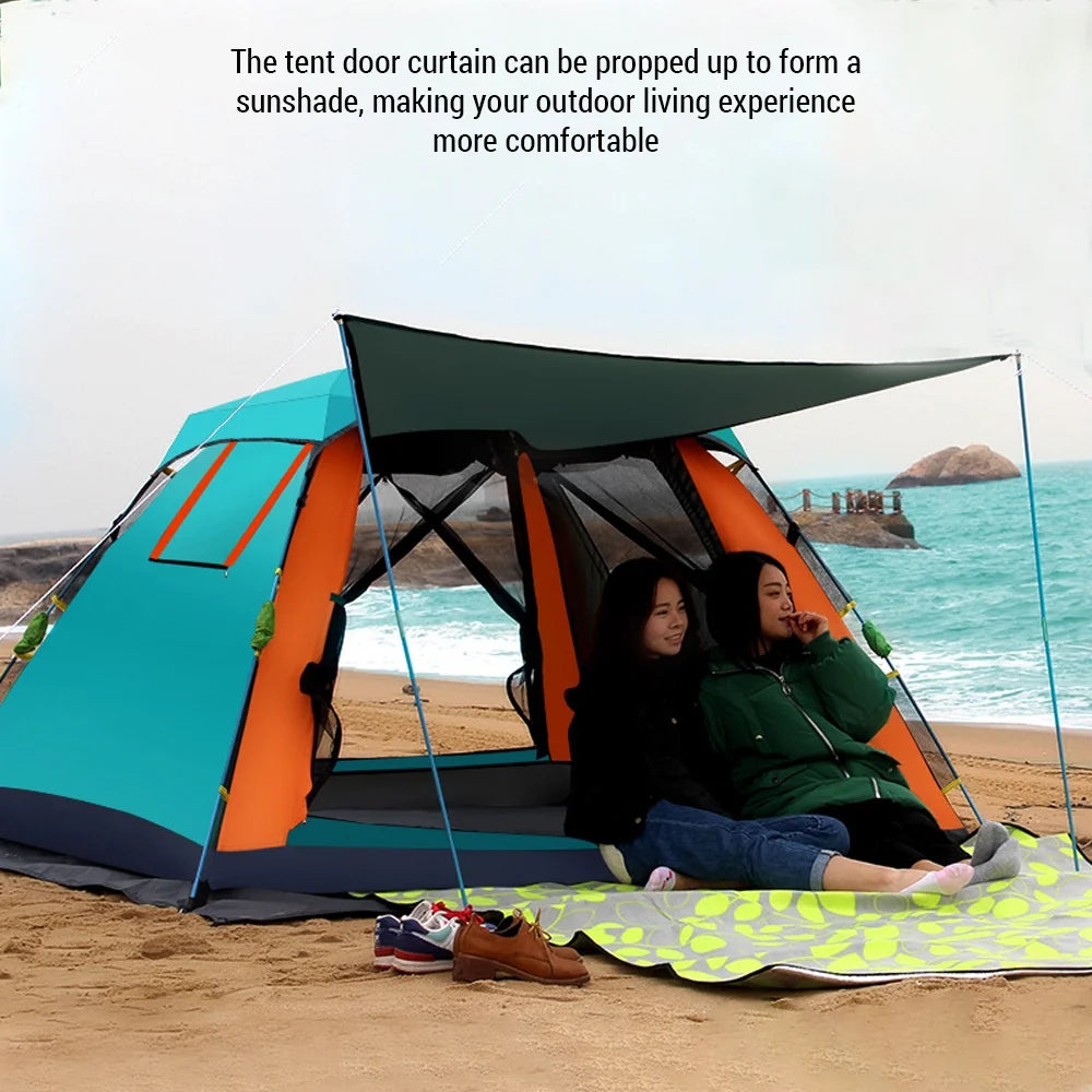 Waterproof Camping Tent Automatic Quick Open Instant Setup (3 4 Person) F4025