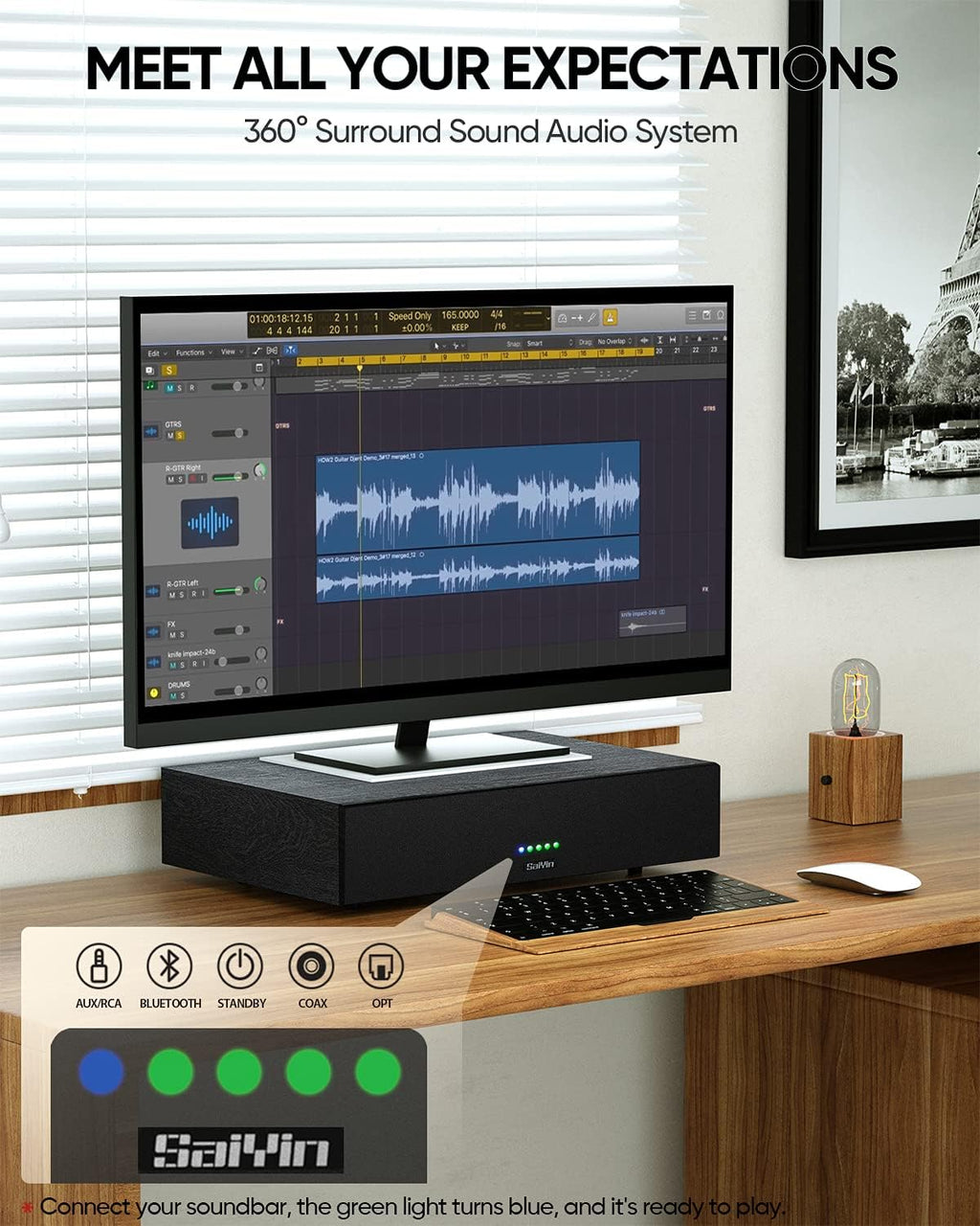 2.1 CH Sound Bar with Built-in Subwoofer and Bluetooth E8553