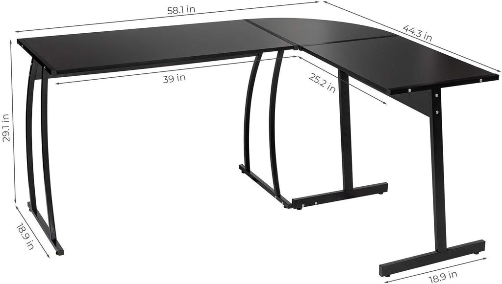 L Shaped Desk and File Cabinet with Open Storage Shelf I369