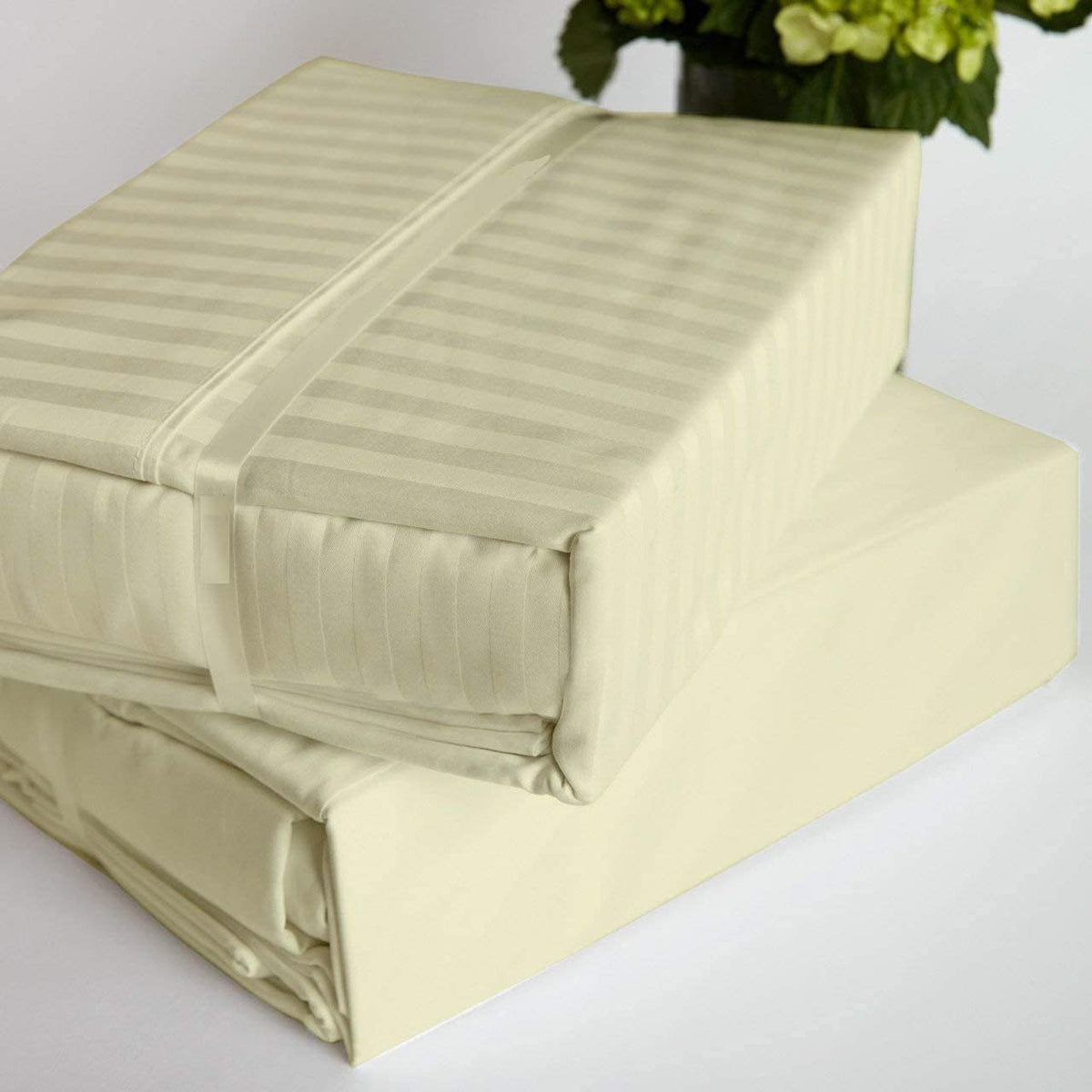 Silver Grey Striped King Duvet Cover with Zipper Closer G370