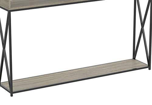 Dark Taupe Console Table with Two Open Shelves G7478