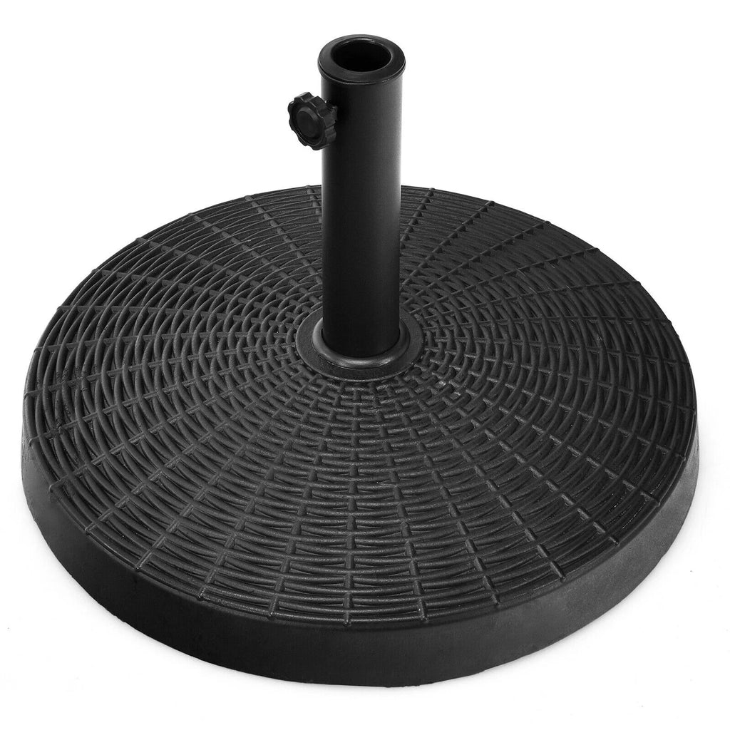 49lbs Round Resin Umbrella Base with Rattan Design V4555