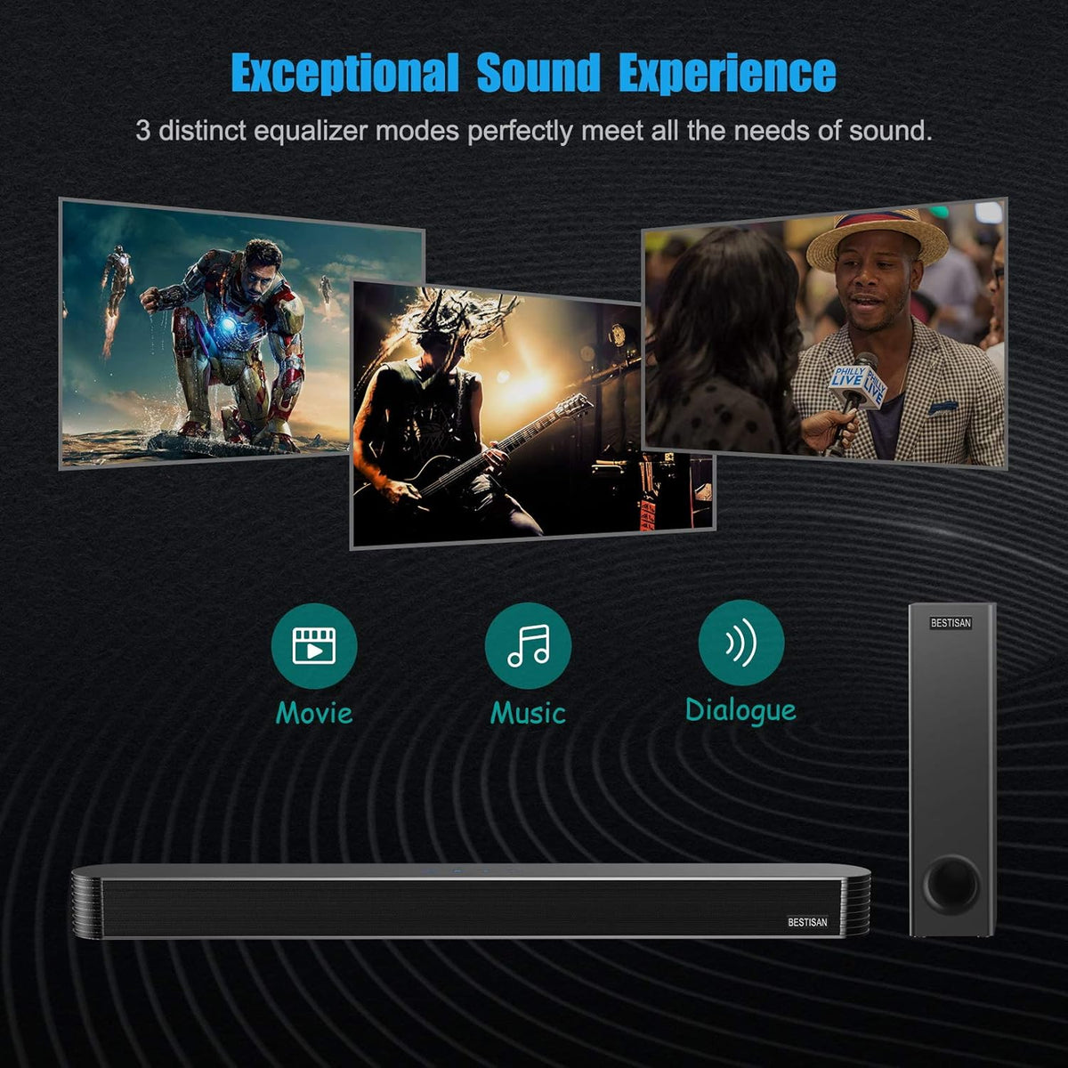 27 Inch Bluetooth Sound Bar with Subwoofer V797533