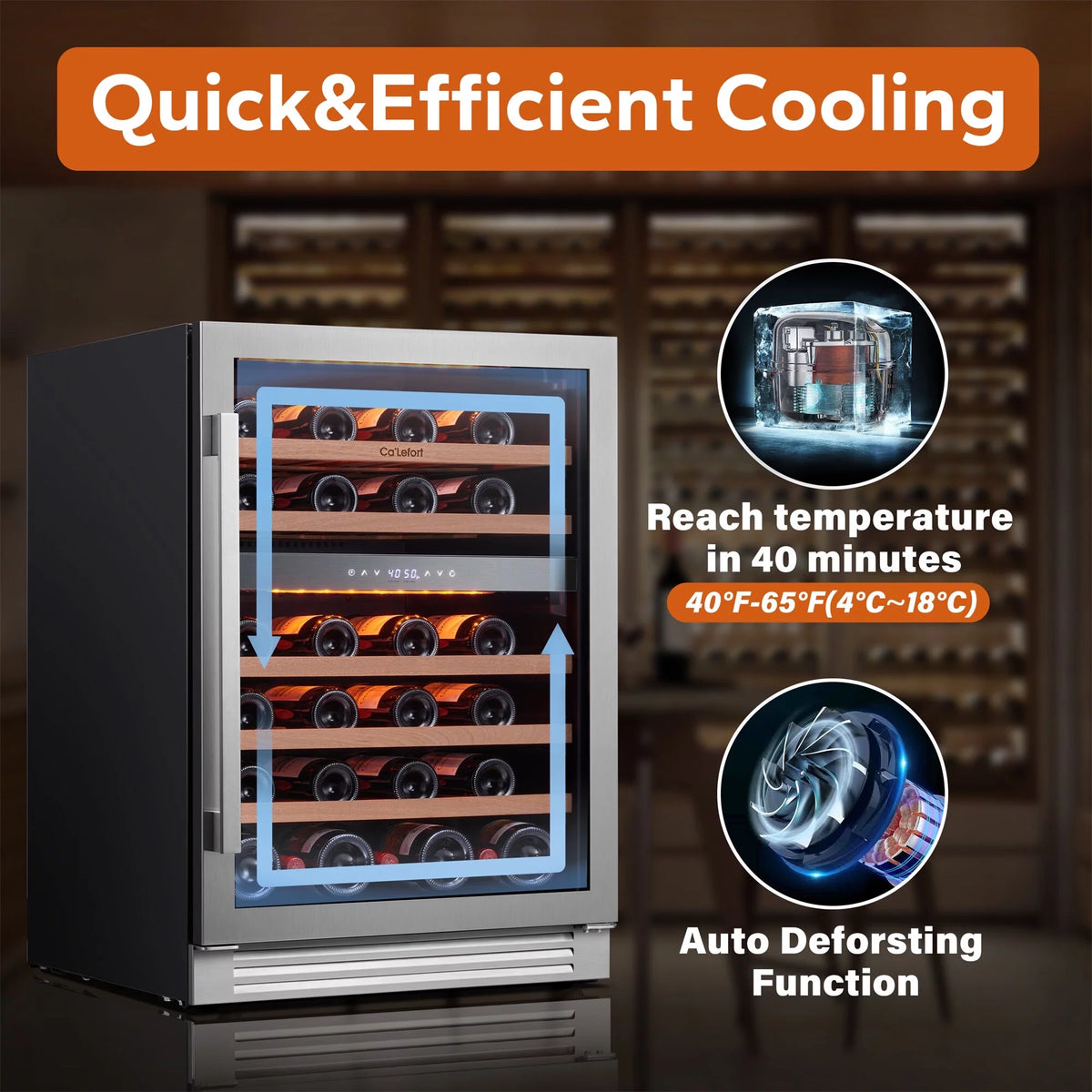 24 Inch 46 Bottle Dual Zone Wine Cooler Refrigerator H377553