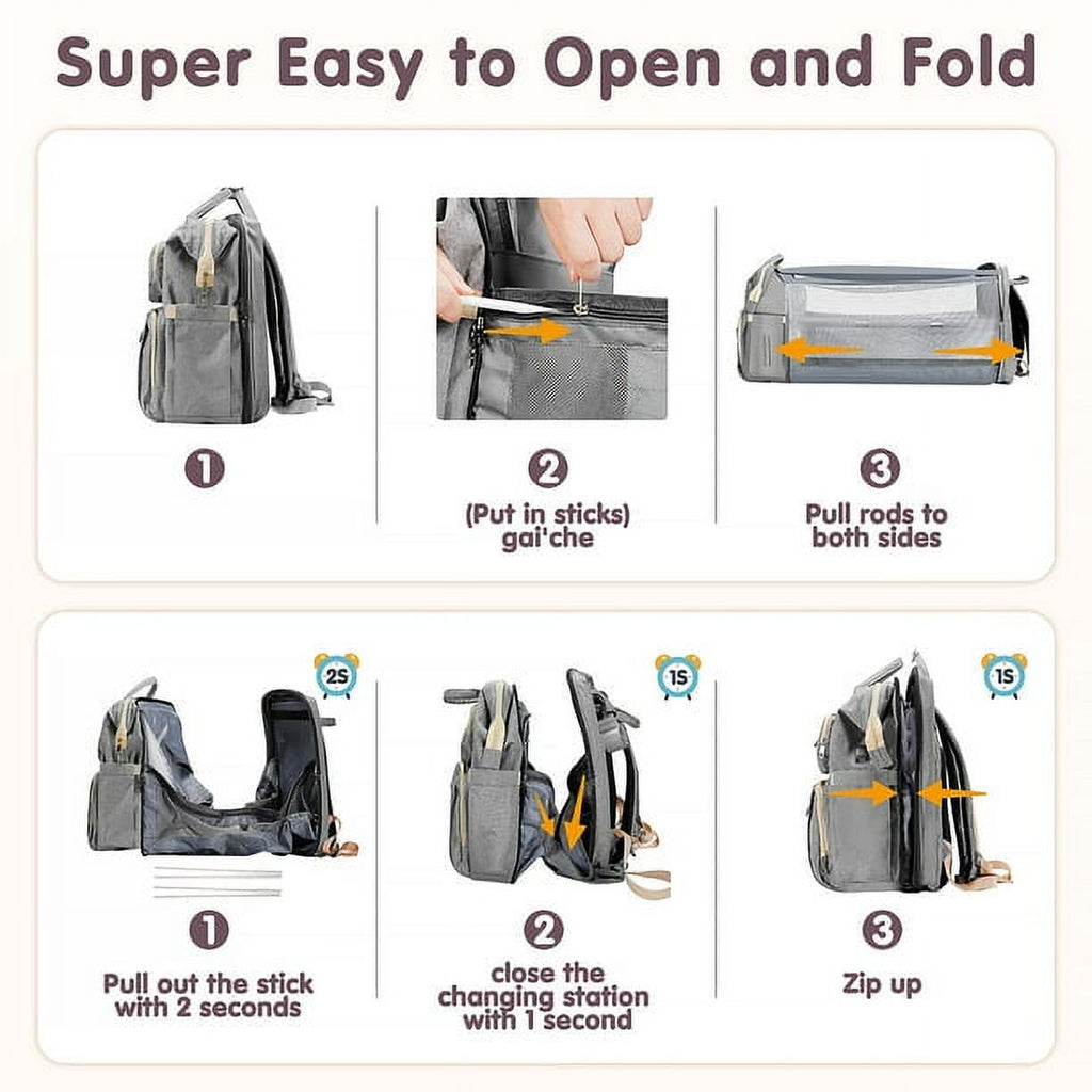 Waterproof Changing Station Backpack Diaper Bag K241
