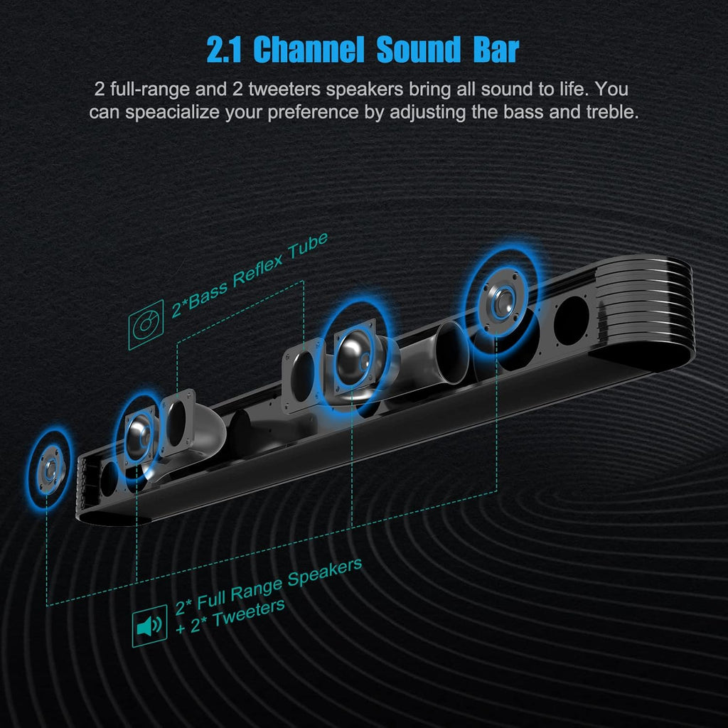 27 Inch Bluetooth Sound Bar with Subwoofer V797533