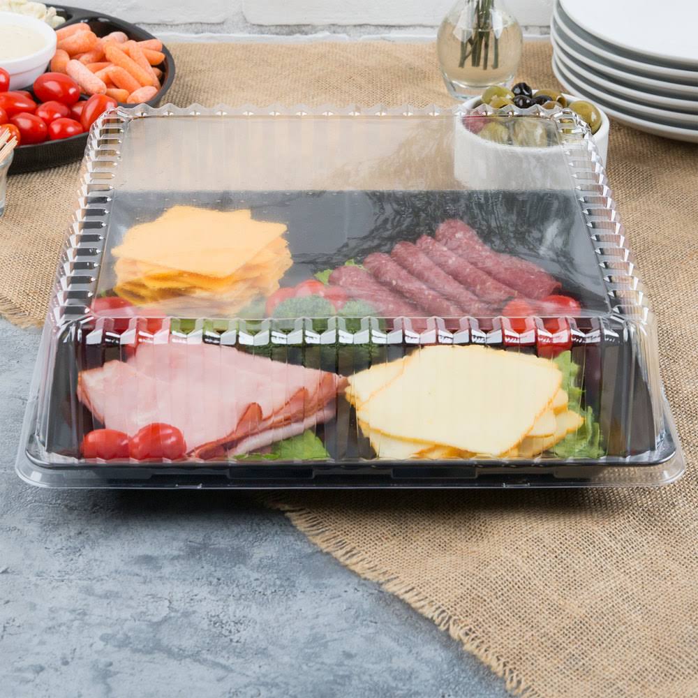 Clear Plastic Square Dome Lid - 40/Case B36519