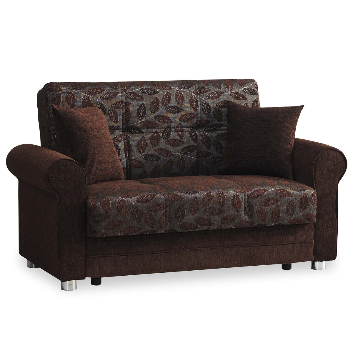 Dark Brown Chenille Sleeper Loveseat X603