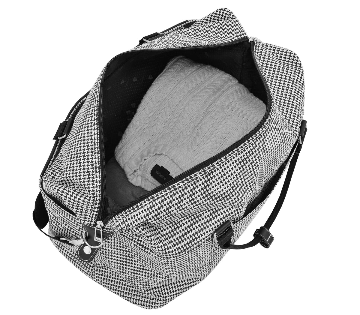 Black/White Houndstooth Duffle W3536