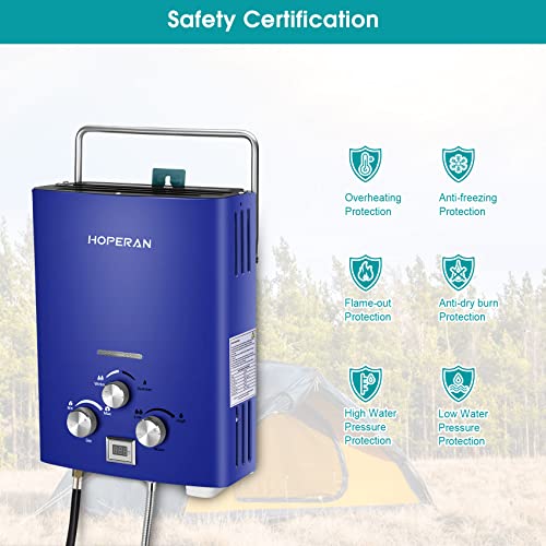 Blue 1.6GPM 6L Portable Propane Tankless Water Heater T709