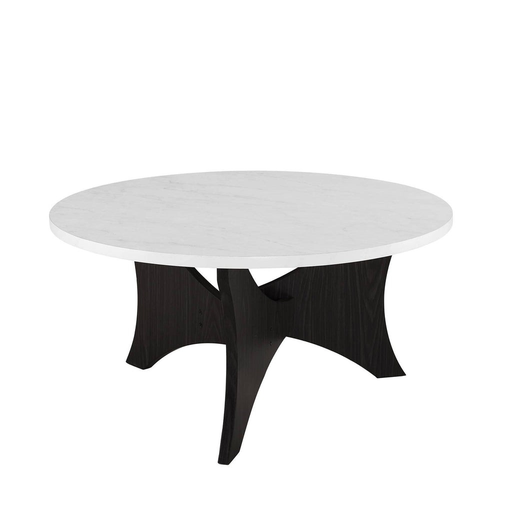 Round Coffee Table Faux White Marble J58181