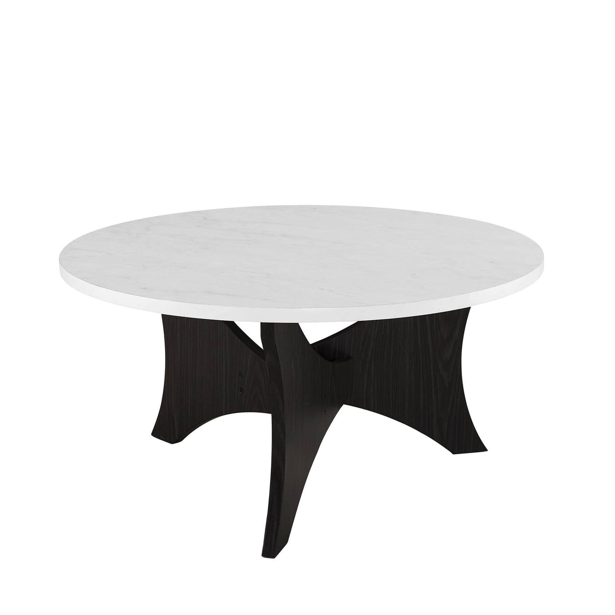 Round Coffee Table Faux White Marble J58181