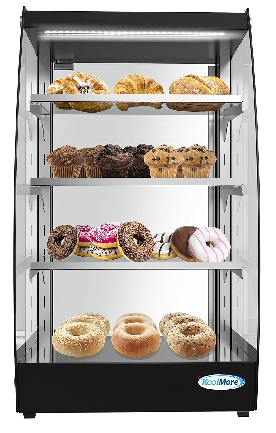 Commercial Glass Bakery Display Case 4 Tier with LED Lighting C201