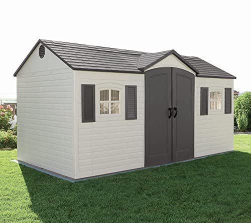 Outdoor Storage Dual Entry Shed, 15 x 8 ft, Desert Sand V9857