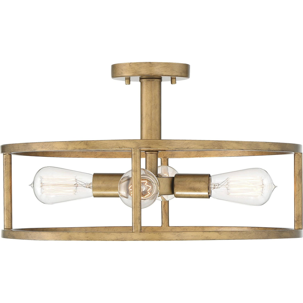 Brass 4-Light Semi-Flush Mount V266051