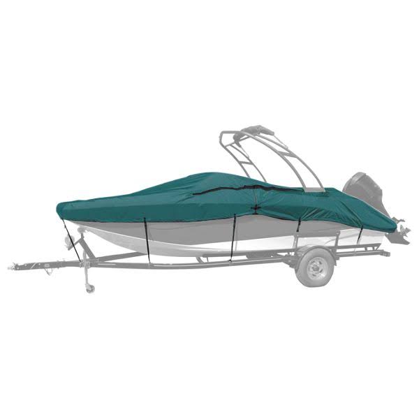 Teal Semi Custom Boat Cover for V-Hull Runabout Wakeboard Tower Outboard I595666