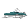 Teal Semi Custom Boat Cover for V-Hull Runabout Wakeboard Tower Outboard I595666