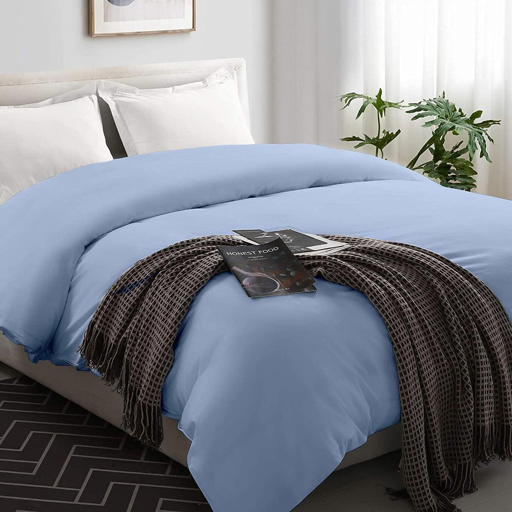 Silver Grey Striped King Duvet Cover with Zipper Closer G370