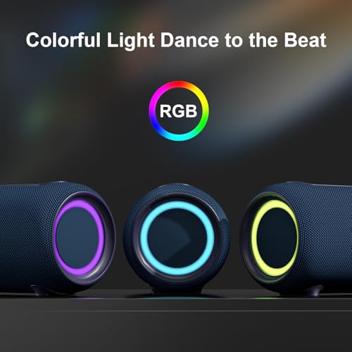 Portable Bluetooth Speaker 40W Stereo Sound IPX5 RGB Lights V780
