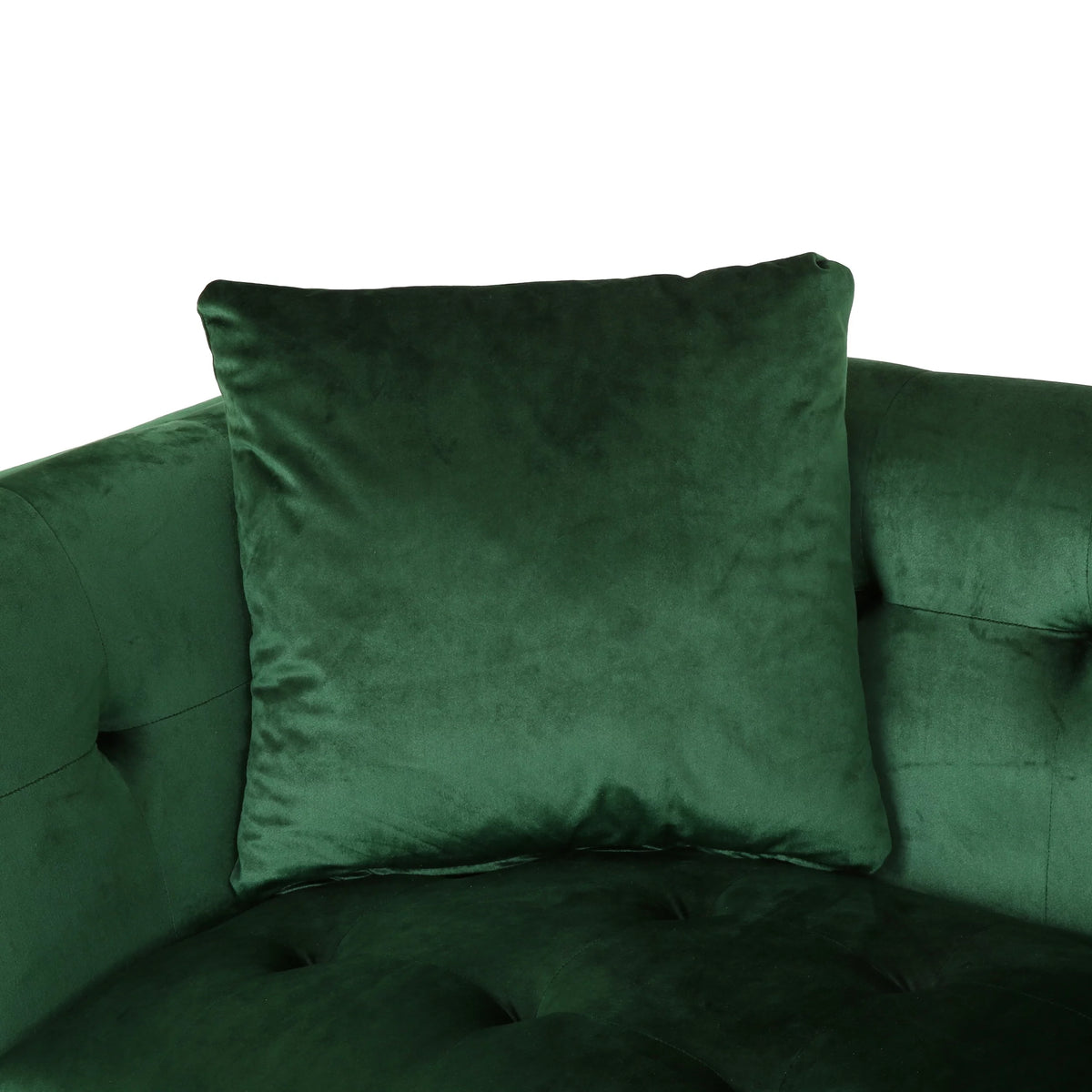 Modern Glam Velvet Tufted 3 Seater Sofa with Accent Pillows I7487