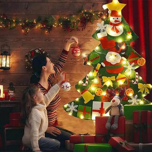 Felt Christmas Tree Set with Lights W820